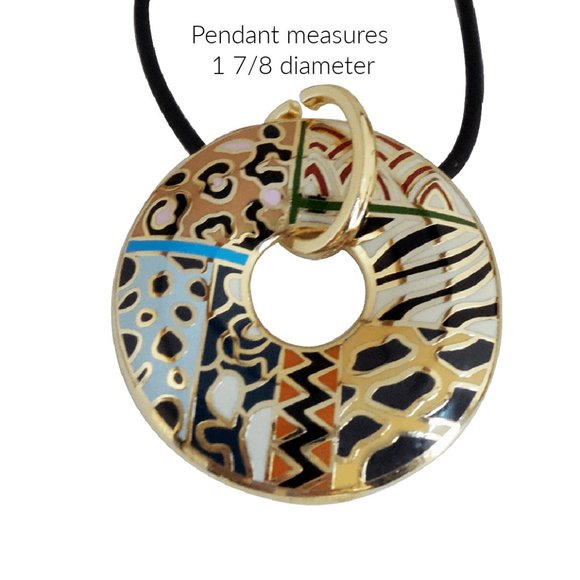 Fashion Statement Enamel Pendant Necklace - Picture 2 of 4